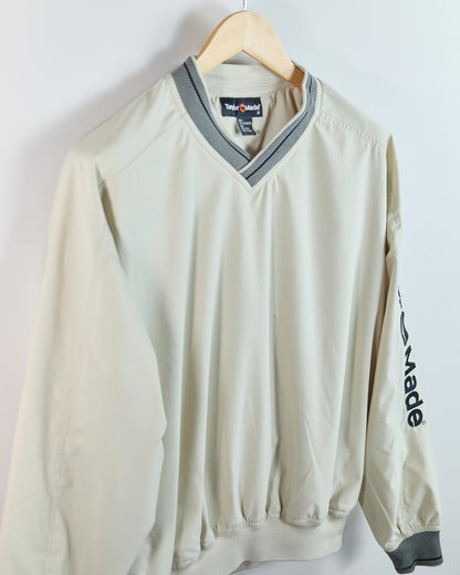 90s TaylorMade Cream V Neck Windbreaker (S)