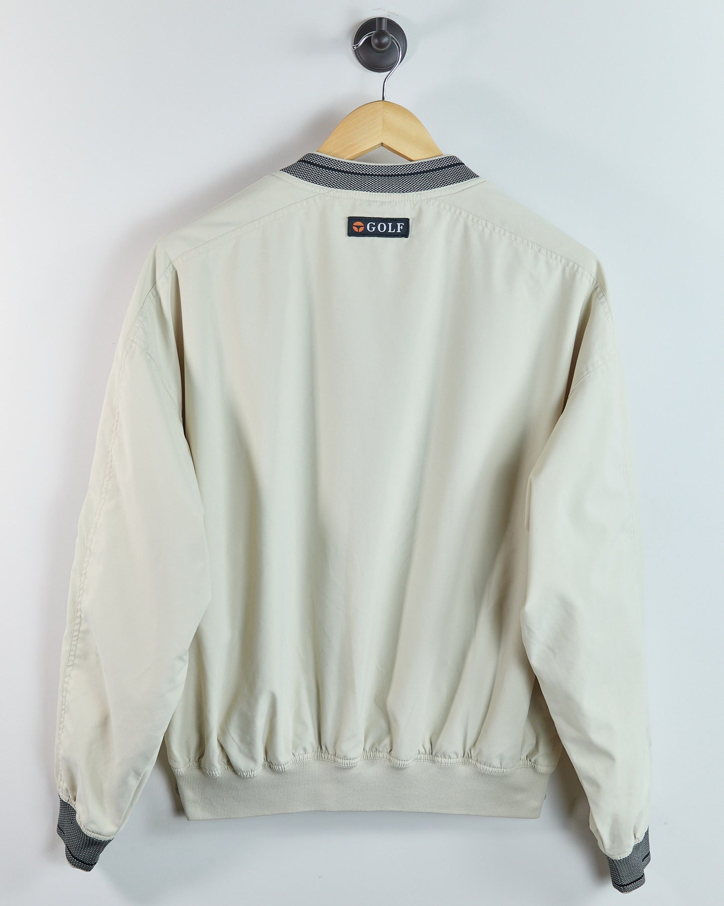 90s TaylorMade Cream V Neck Windbreaker (S)