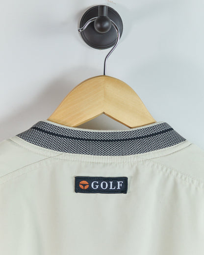 90s TaylorMade Cream V Neck Windbreaker (S)