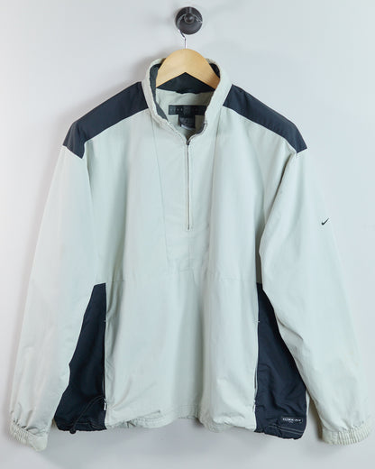 90s Nike Golf White/Black Quarter Zip Windbreaker (L)