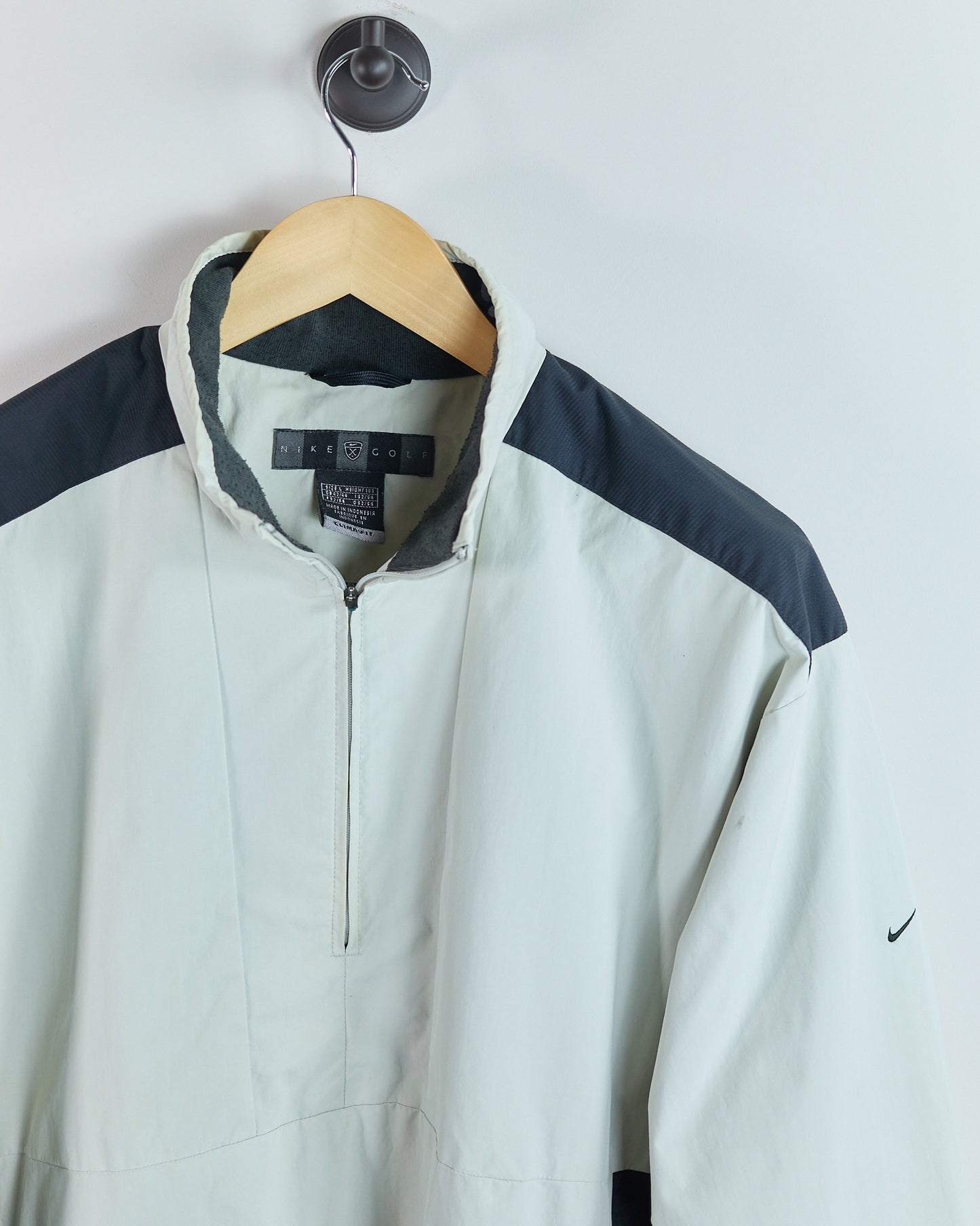 90s Nike Golf White/Black Quarter Zip Windbreaker (L)