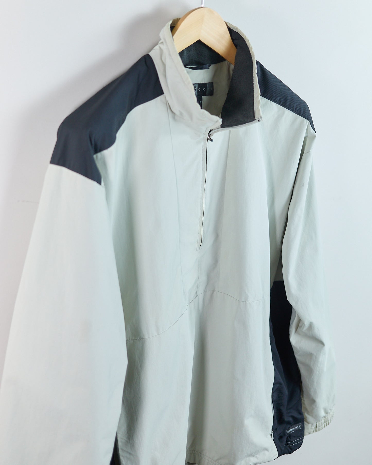 90s Nike Golf White/Black Quarter Zip Windbreaker (L)