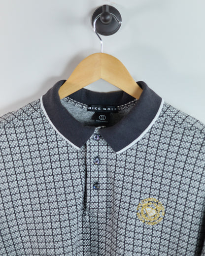 90s Nike Golf Black/White Long Sleeve Polo (M)