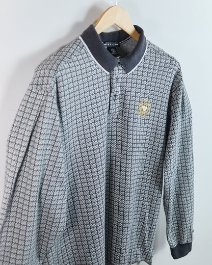90s Nike Golf Black/White Long Sleeve Polo (M)