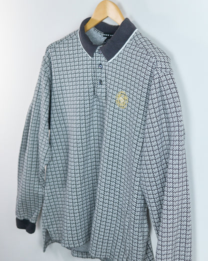 90s Nike Golf Black/White Long Sleeve Polo (M)