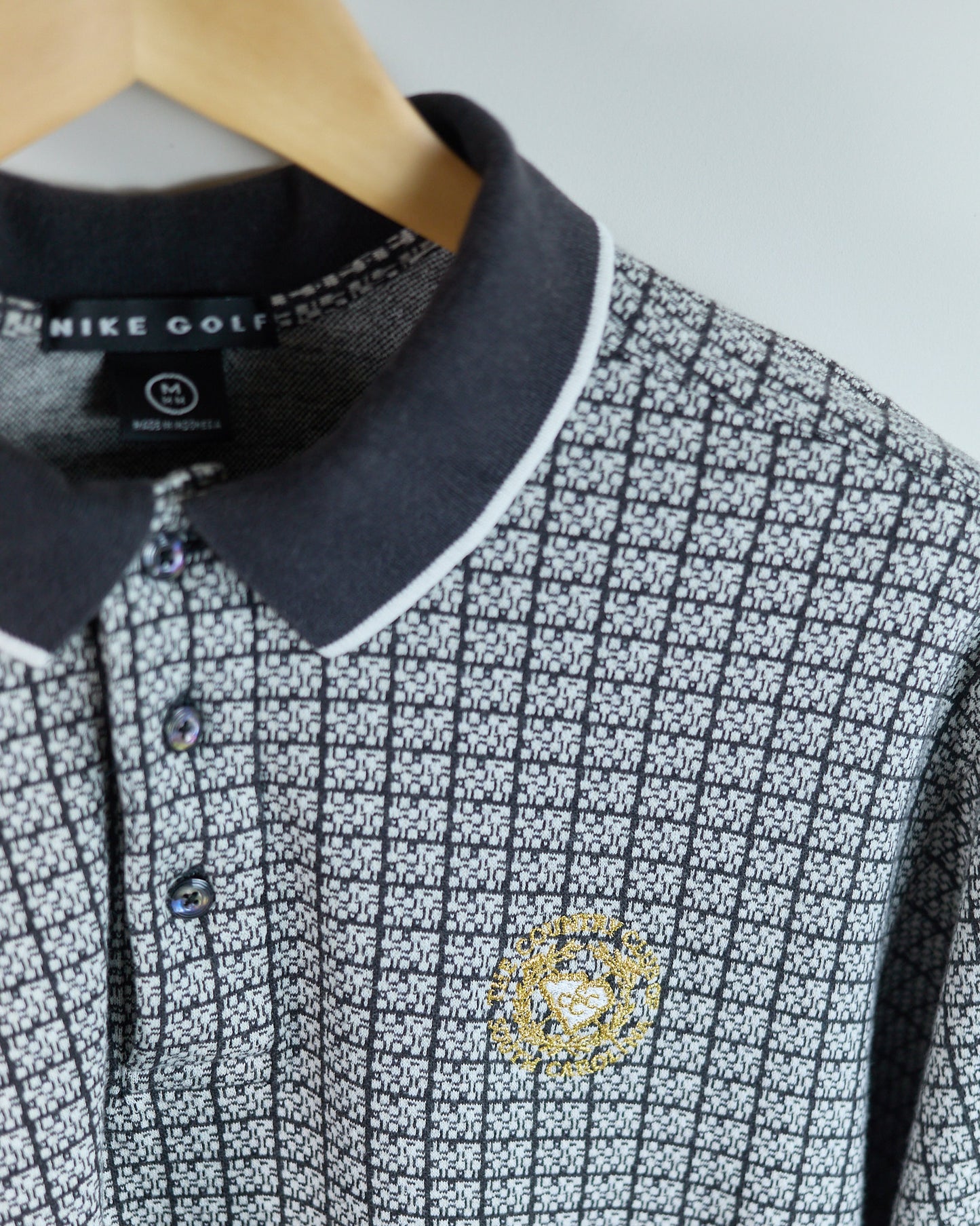 90s Nike Golf Black/White Long Sleeve Polo (M)