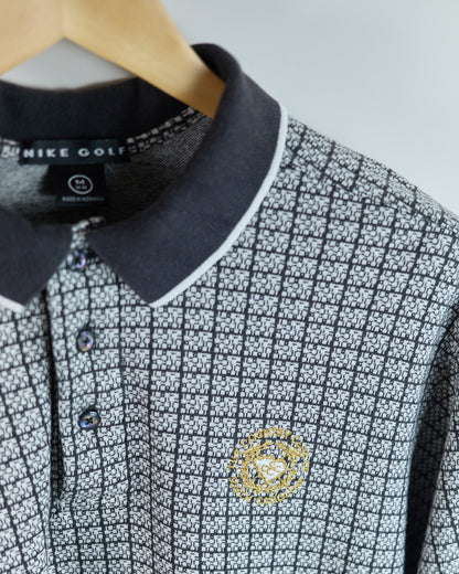 90s Nike Golf Black/White Long Sleeve Polo (M)