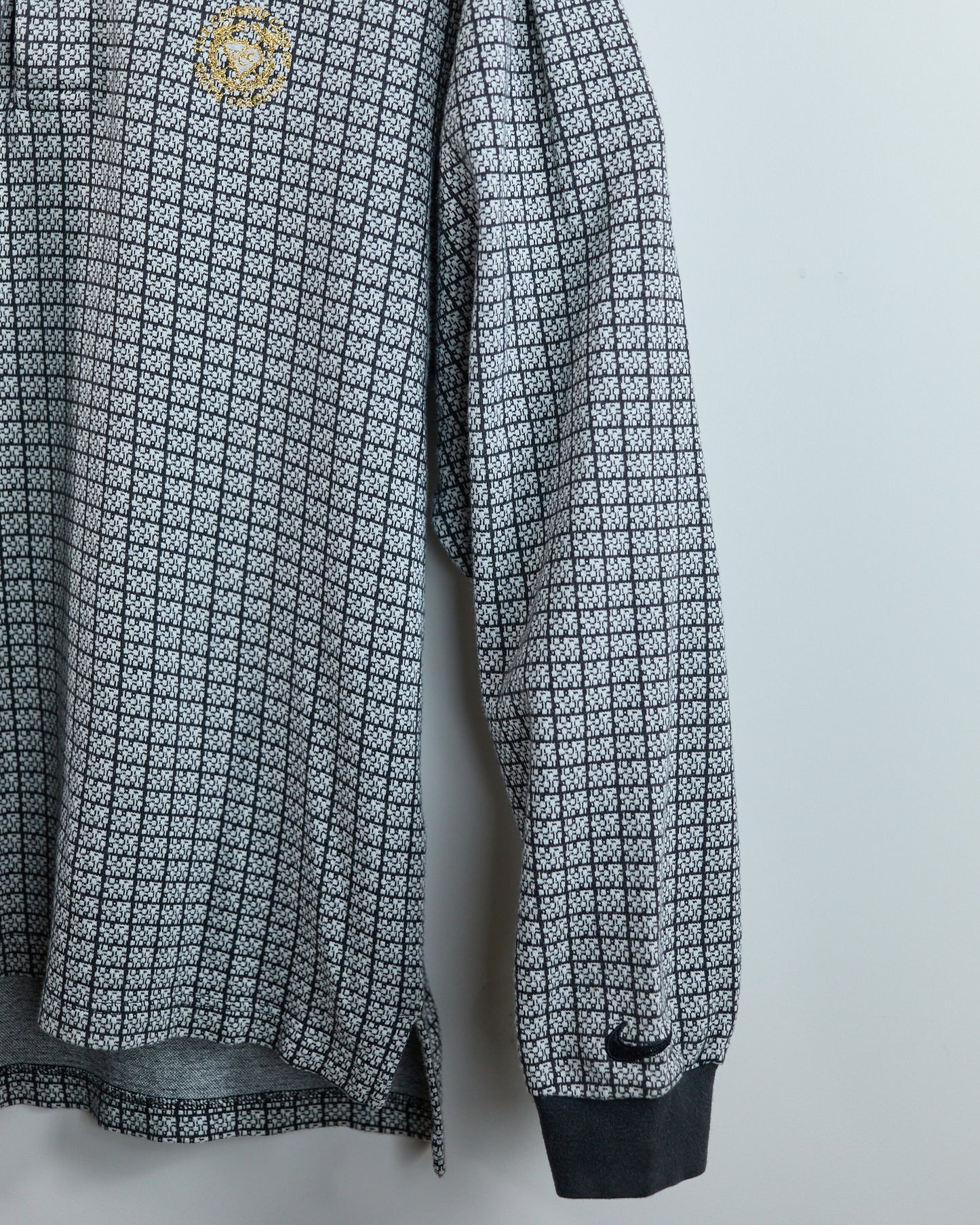 90s Nike Golf Black/White Long Sleeve Polo (M)