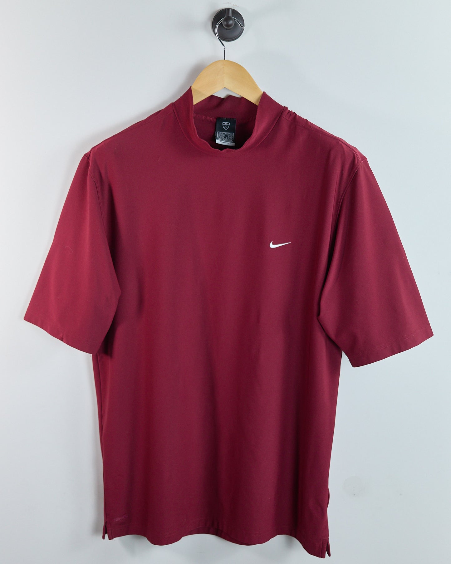 90s Nike Golf Dark Red Short Sleeve Mock Neck (L)