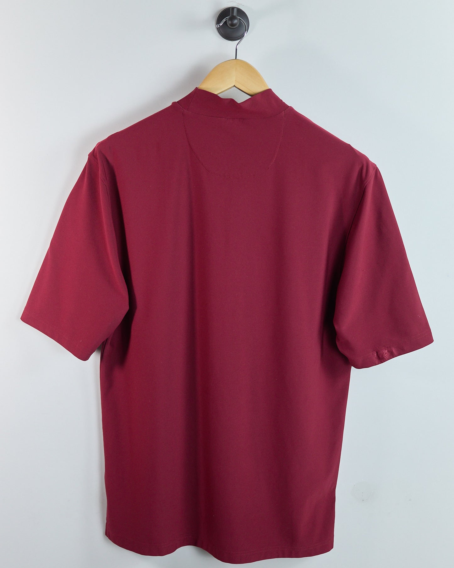 90s Nike Golf Dark Red Short Sleeve Mock Neck (L)