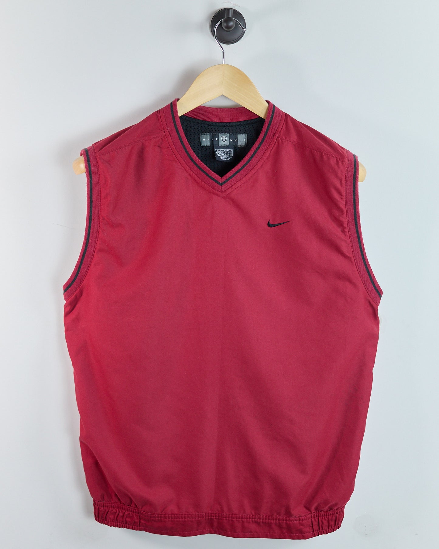90s Nike Golf Red/Black V Neck Windbreaker Vest (S)