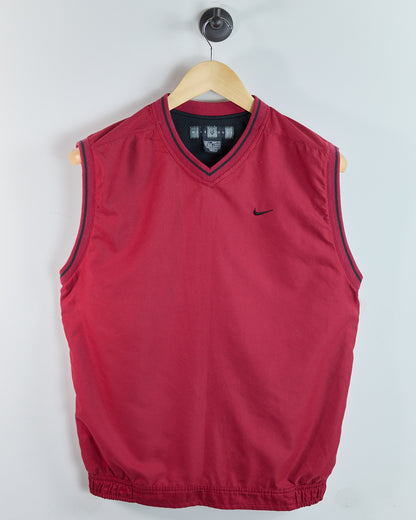90s Nike Golf Red/Black V Neck Windbreaker Vest (S)