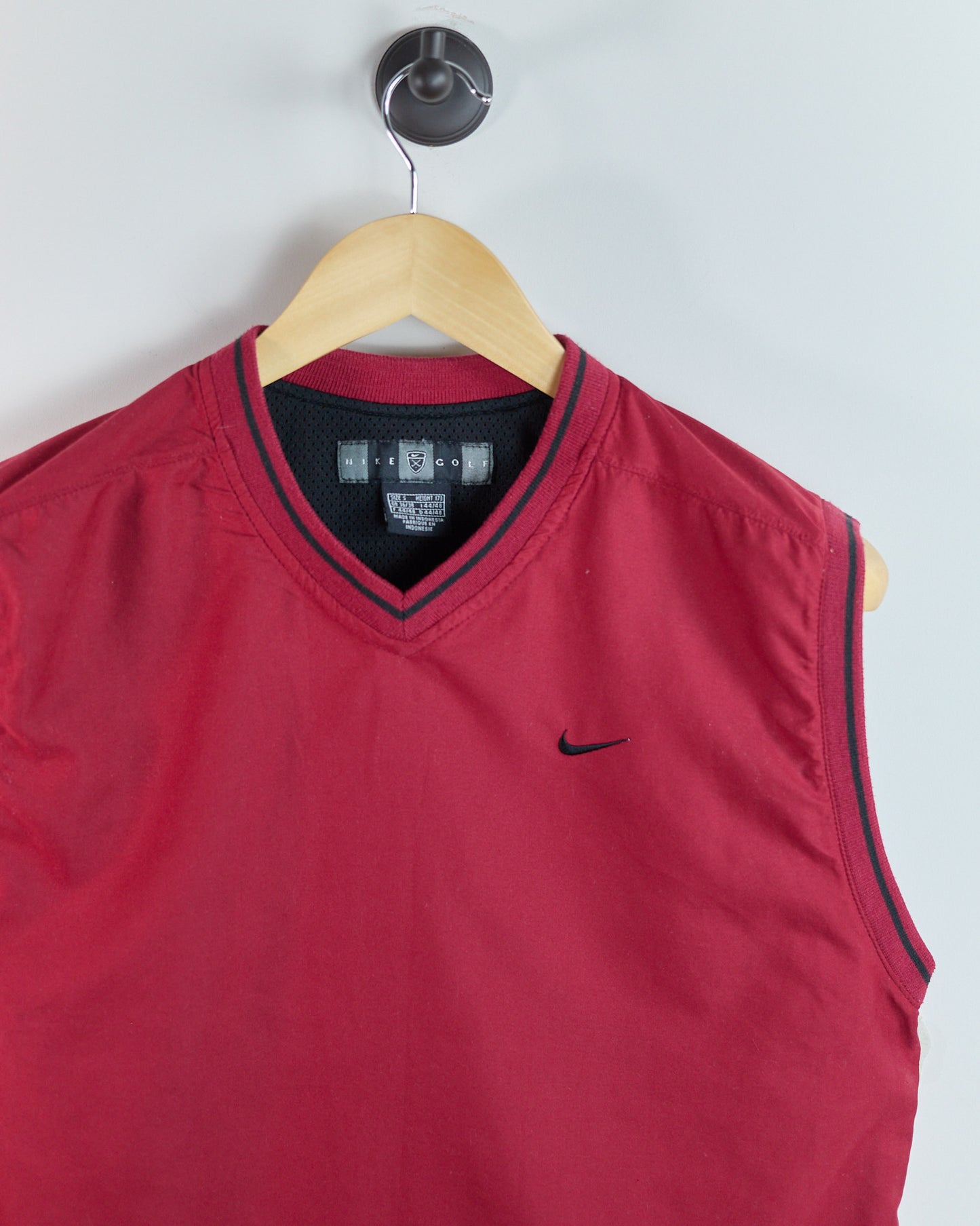 90s Nike Golf Red/Black V Neck Windbreaker Vest (S)