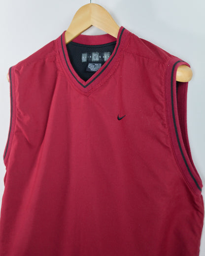 90s Nike Golf Red/Black V Neck Windbreaker Vest (S)