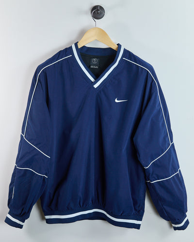 90s Nike Golf Dark Blue/White V Neck Windbreaker (M)