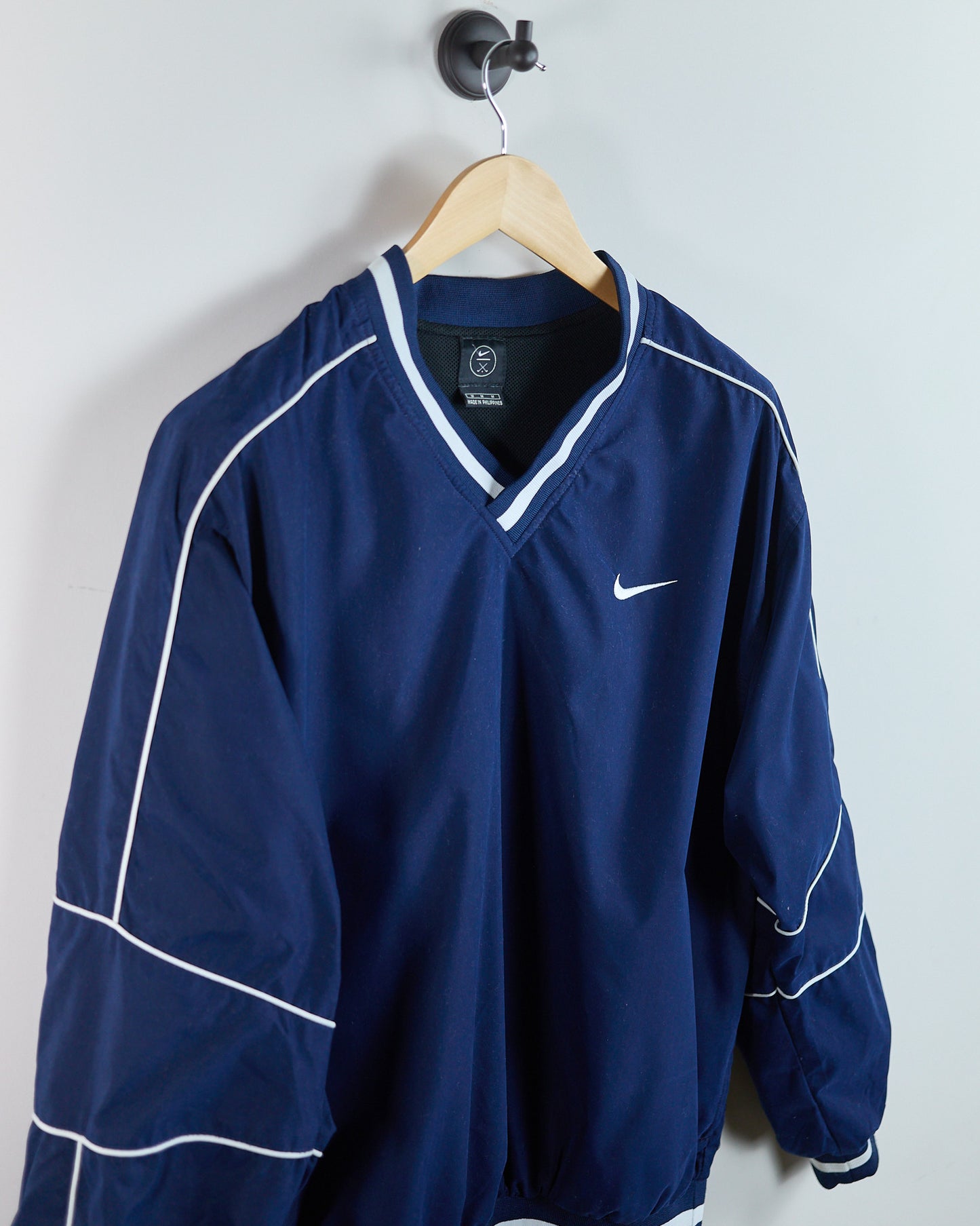90s Nike Golf Dark Blue/White V Neck Windbreaker (M)