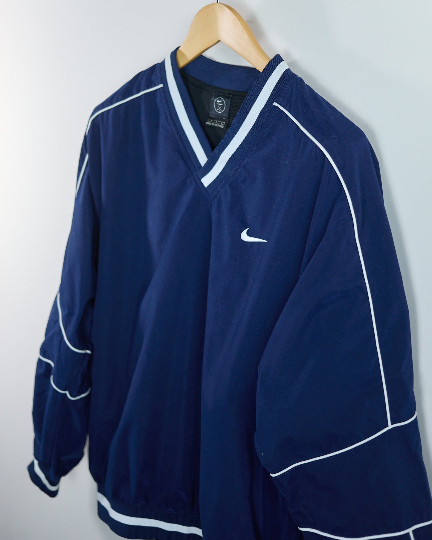 90s Nike Golf Dark Blue/White V Neck Windbreaker (M)