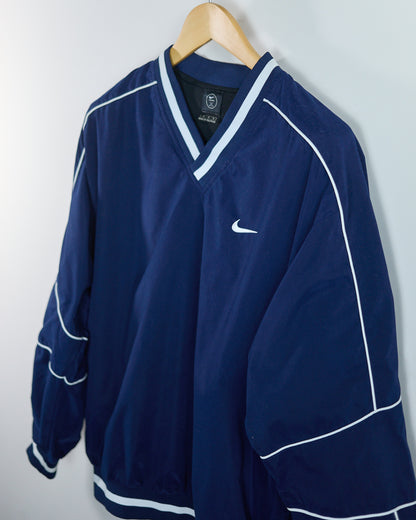 90s Nike Golf Dark Blue/White V Neck Windbreaker (M)