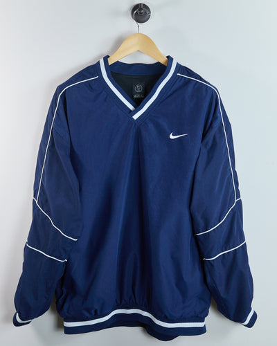 90s Nike Golf Blue/White V Neck Windbreaker (XL)