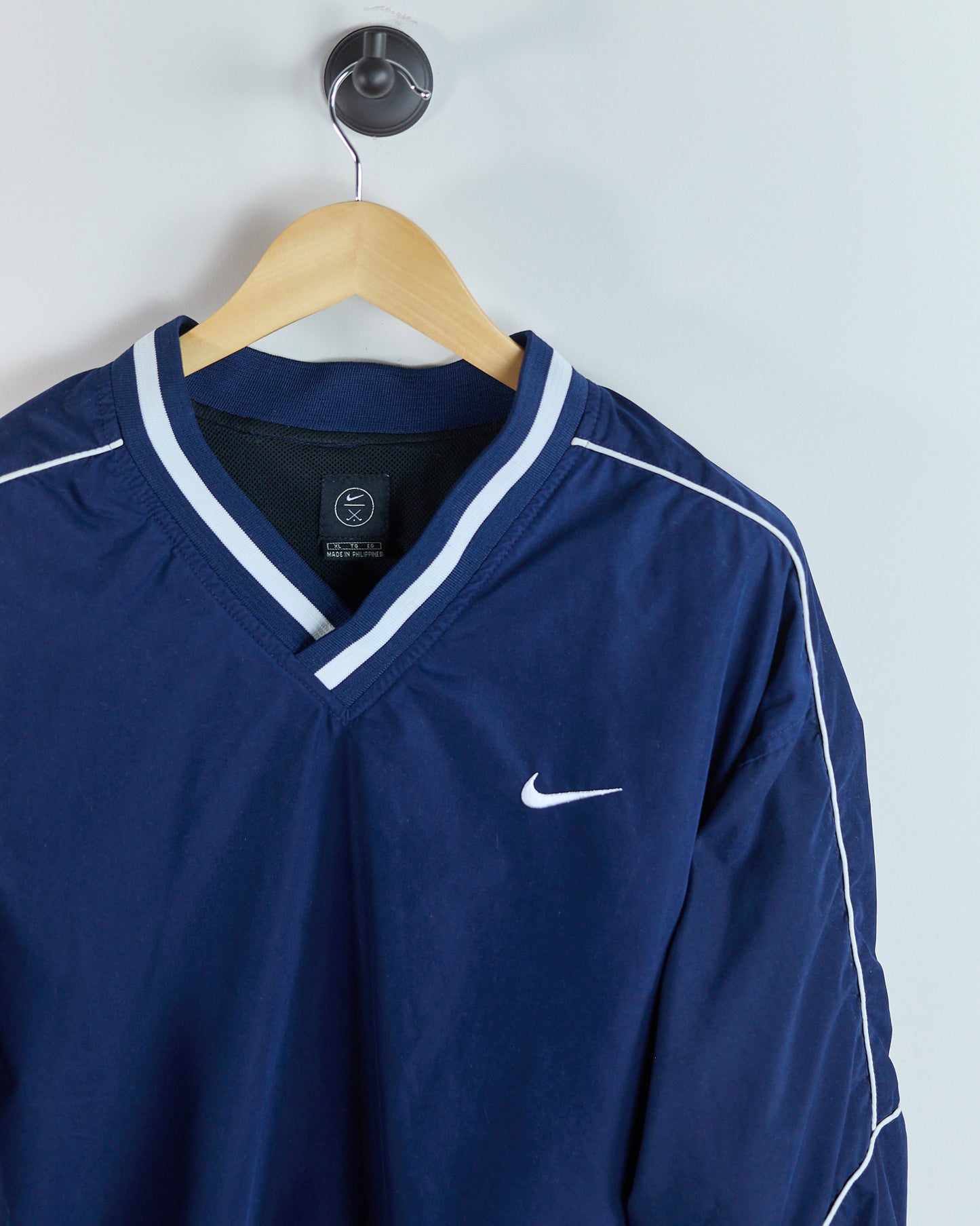 90s Nike Golf Blue/White V Neck Windbreaker (XL)