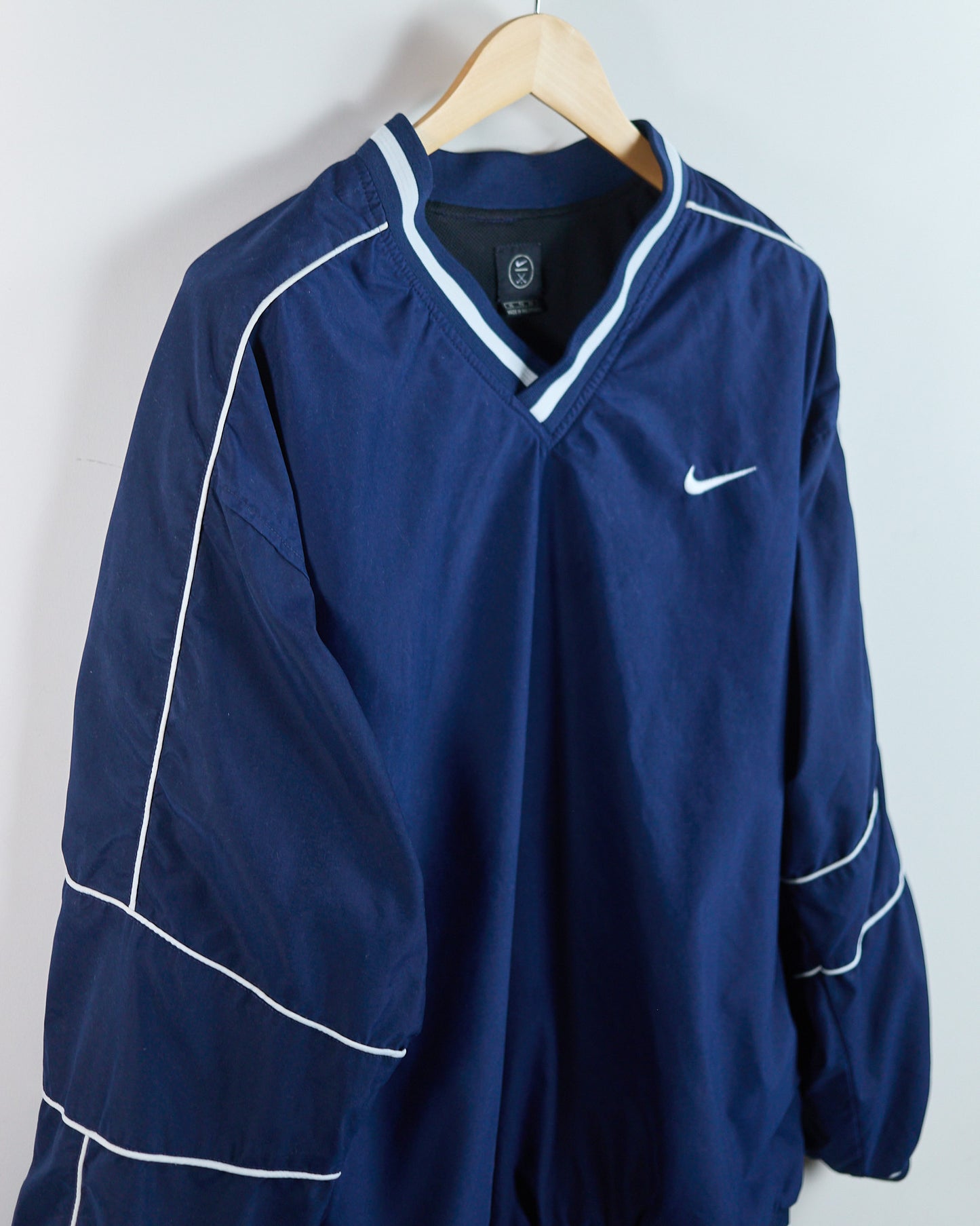 90s Nike Golf Blue/White V Neck Windbreaker (XL)