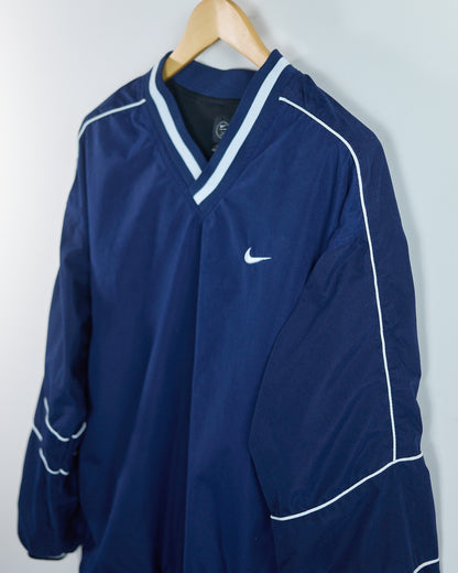 90s Nike Golf Blue/White V Neck Windbreaker (XL)