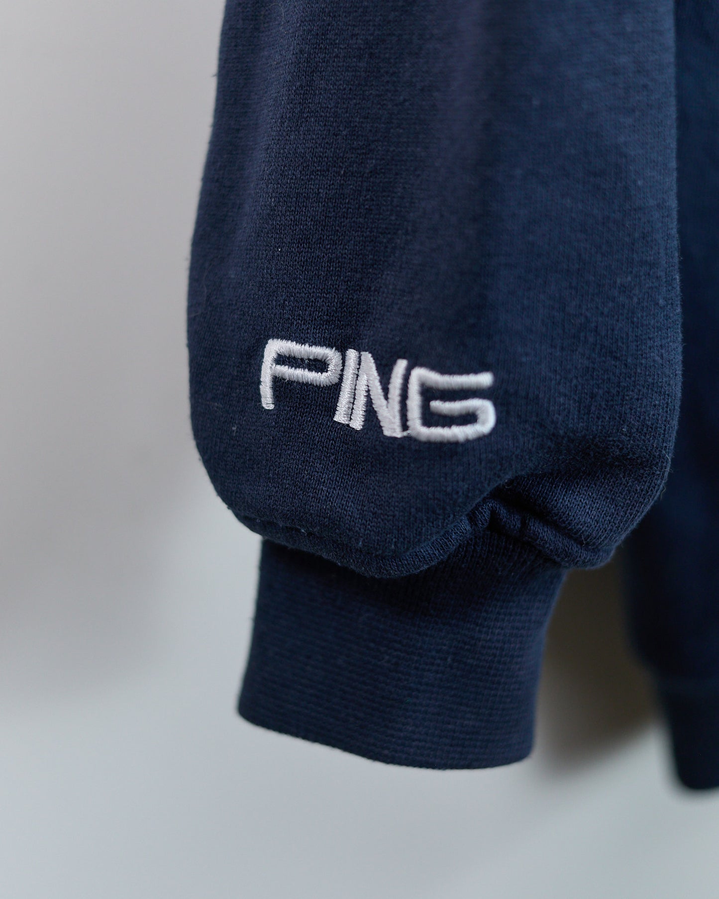 80s - early 90s Ping Blue/White Crew Neck Jumper (XL)