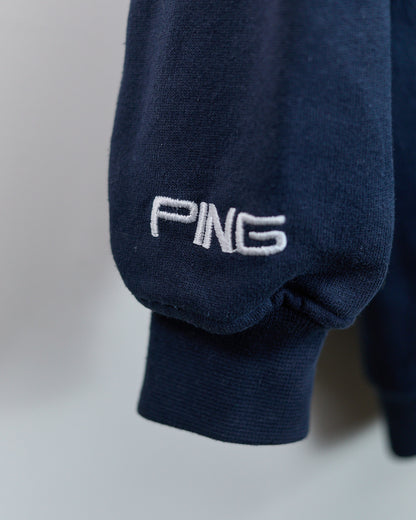 80s - early 90s Ping Blue/White Crew Neck Jumper (XL)