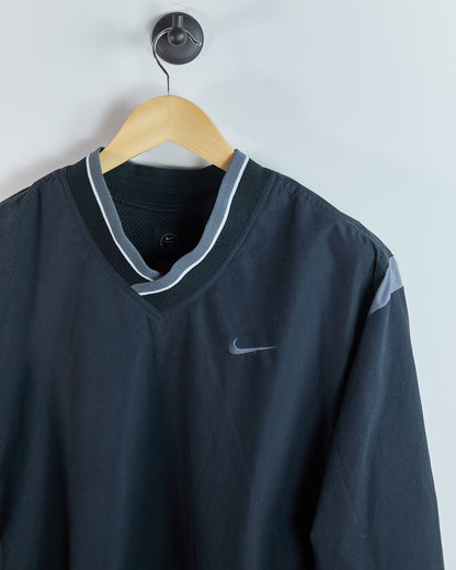 90s Nike Golf Black/Grey V Neck Windbreaker (M)