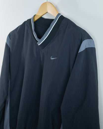 90s Nike Golf Black/Grey V Neck Windbreaker (M)