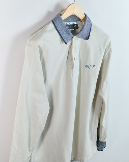 90s Greg Norman Cream Long Sleeve Polo (M)