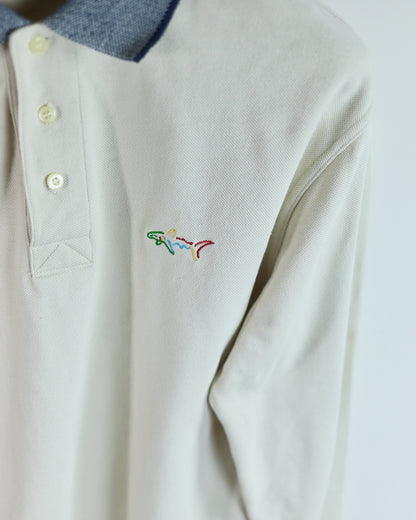 90s Greg Norman Cream Long Sleeve Polo (M)