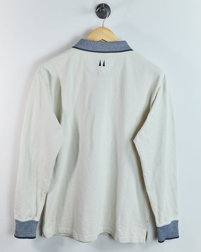 90s Greg Norman Cream Long Sleeve Polo (M)