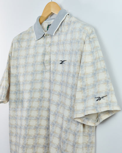 90s Reebok Beige Pattern Polo (L)
