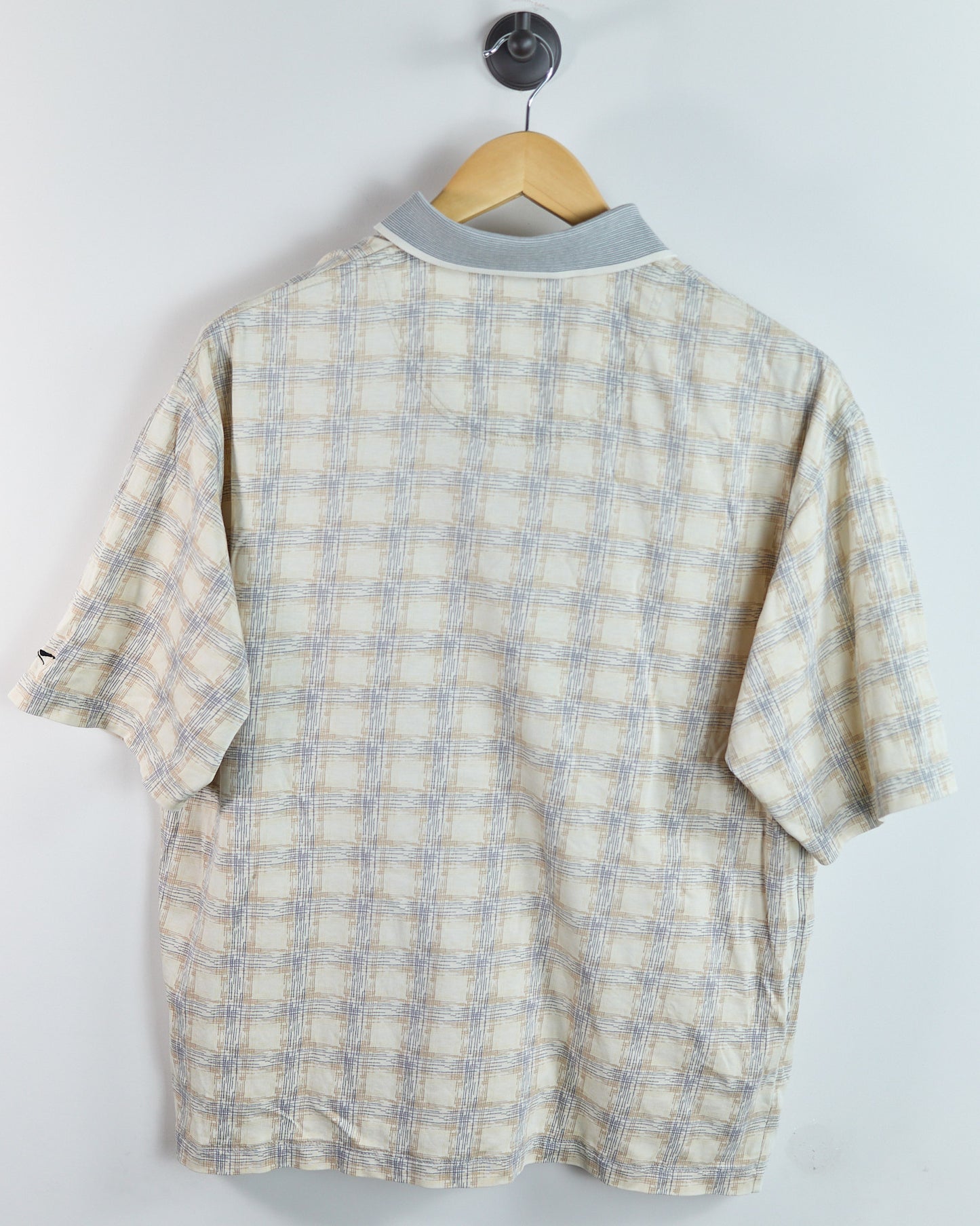 90s Reebok Beige Pattern Polo (L)