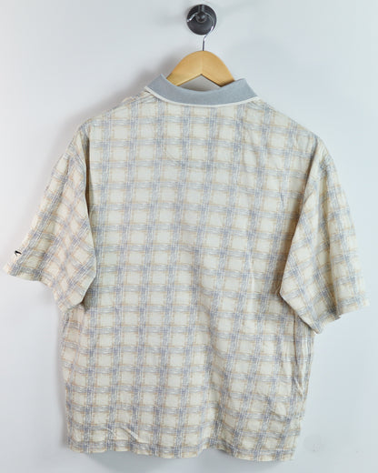 90s Reebok Beige Pattern Polo (L)