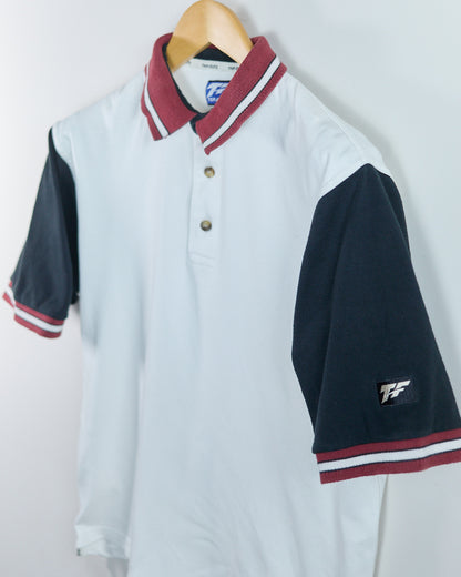 80s TopFlite White/Black Polo (M)