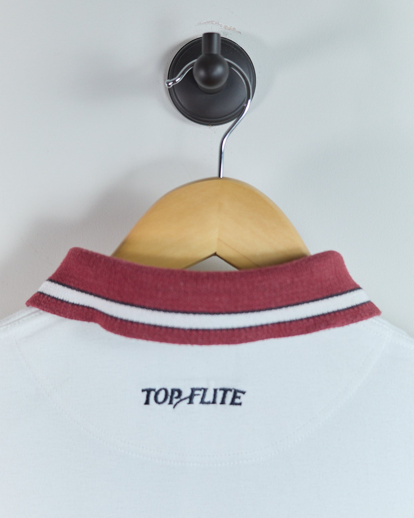 80s TopFlite White/Black Polo (M)