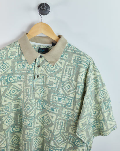 90s Greg Norman Cream/Green Polo (L)