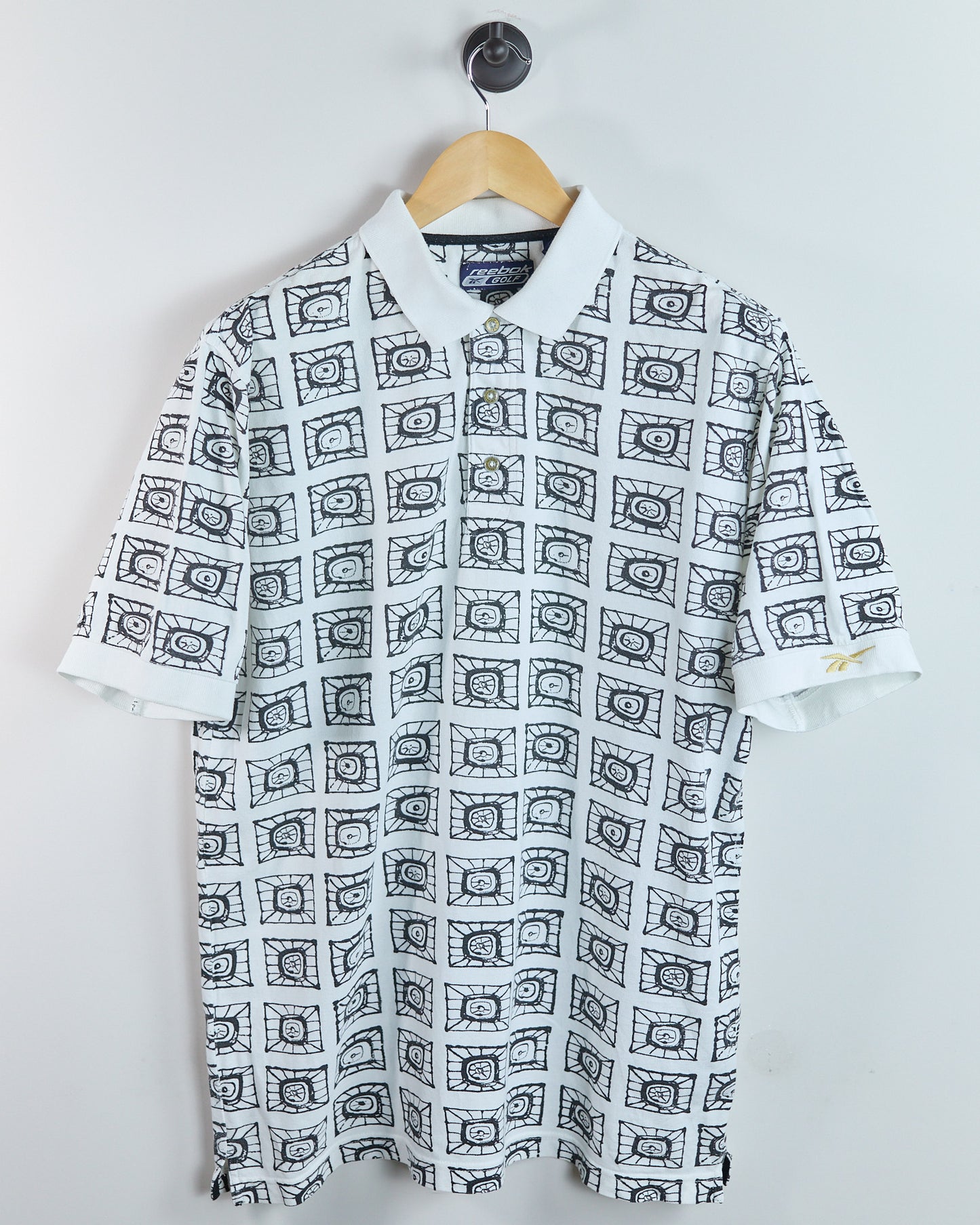 90s Greg Norman White/Black Polo (M)