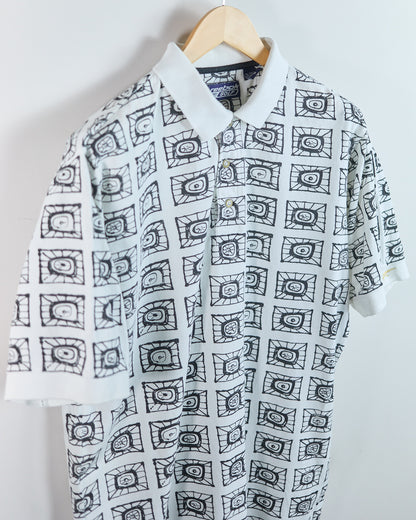 90s Greg Norman White/Black Polo (M)
