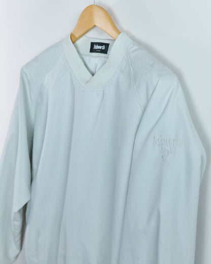90s Ashworth Cream V Neck Windbreaker (M)