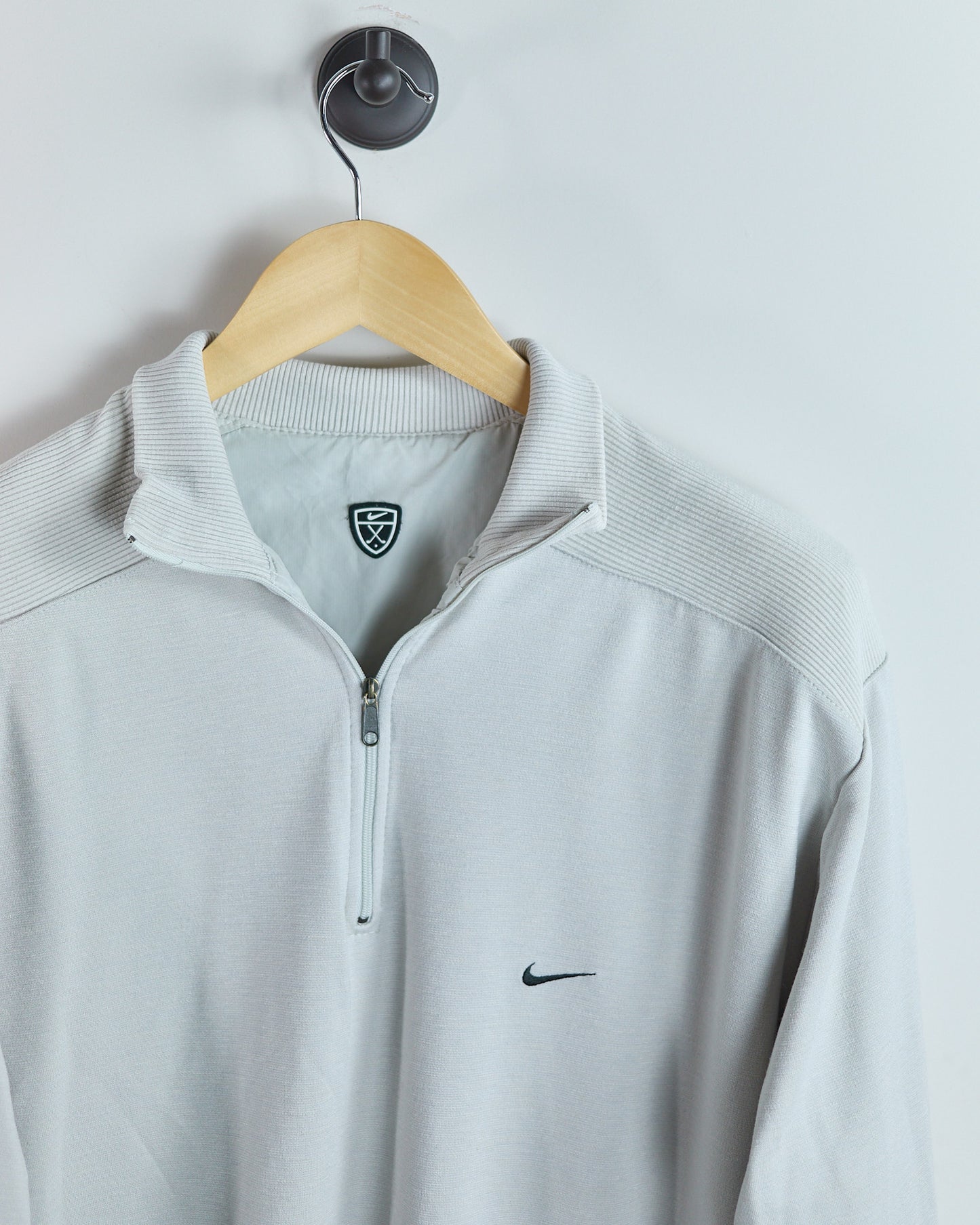 90s Nike Golf Cream/White Quarter Zip Reversible Jumper (XL)