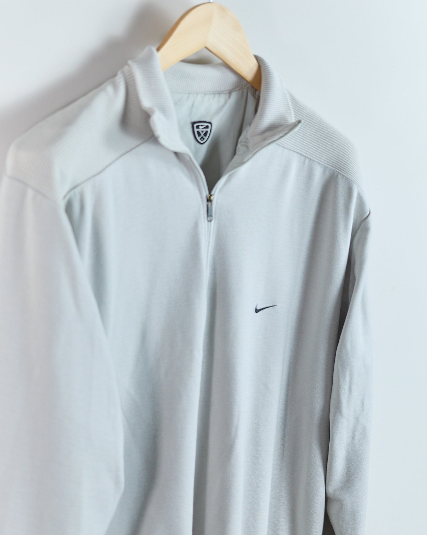 90s Nike Golf Cream/White Quarter Zip Reversible Jumper (XL)
