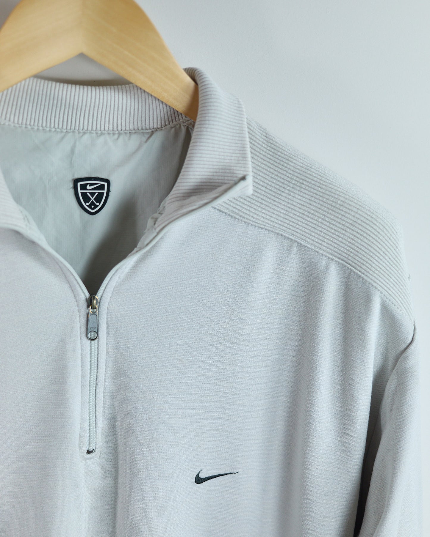 90s Nike Golf Cream/White Quarter Zip Reversible Jumper (XL)