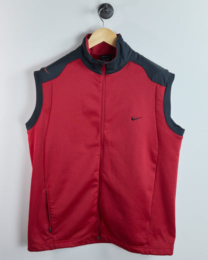 90s Nike Golf Red/Black Zip Up Windbreaker Vest (L)