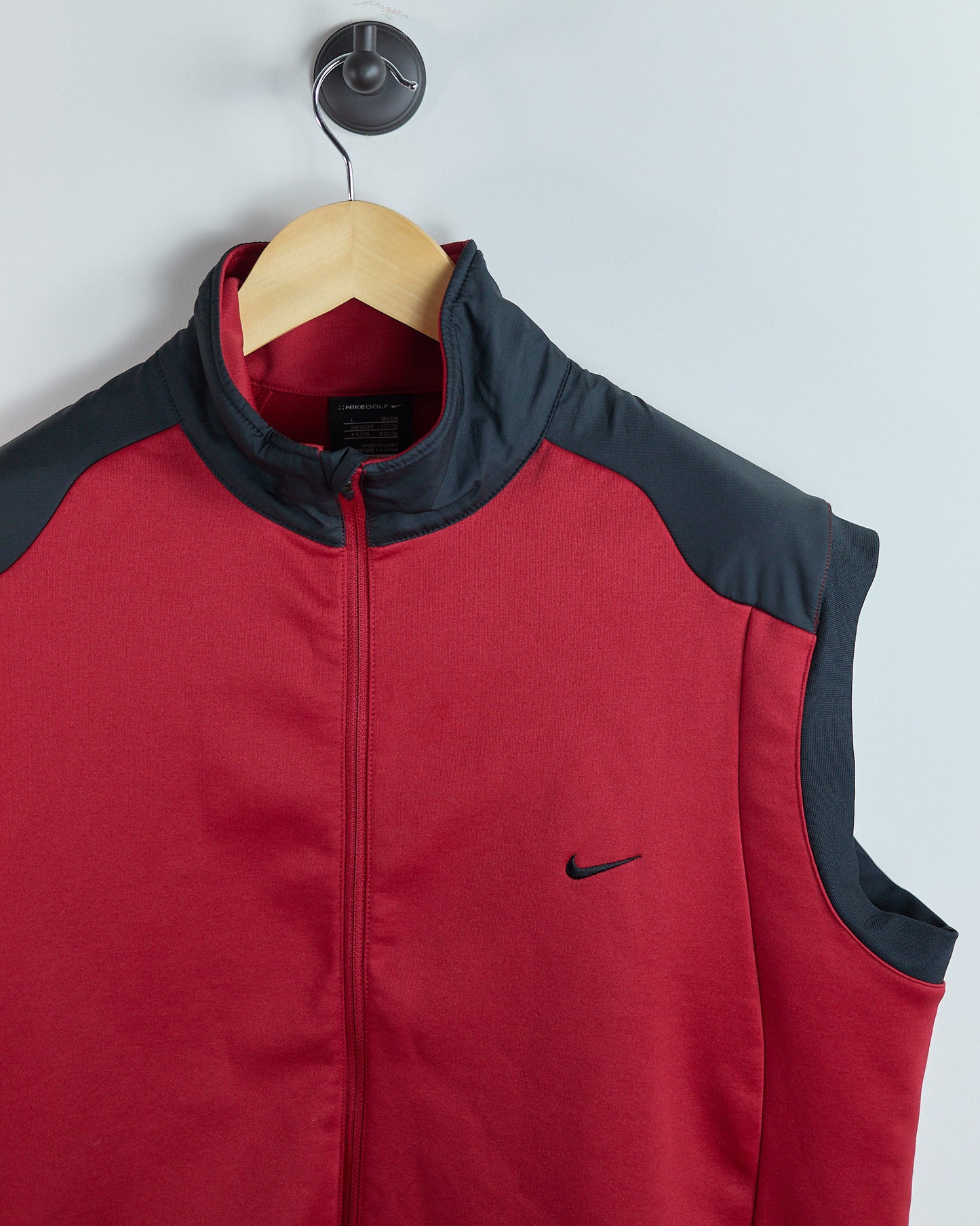 90s Nike Golf Red/Black Zip Up Windbreaker Vest (L)