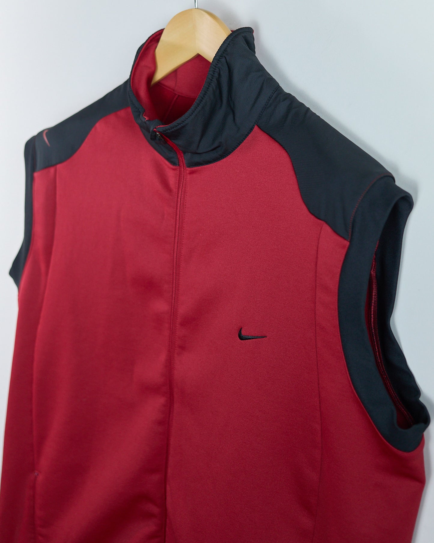 90s Nike Golf Red/Black Zip Up Windbreaker Vest (L)