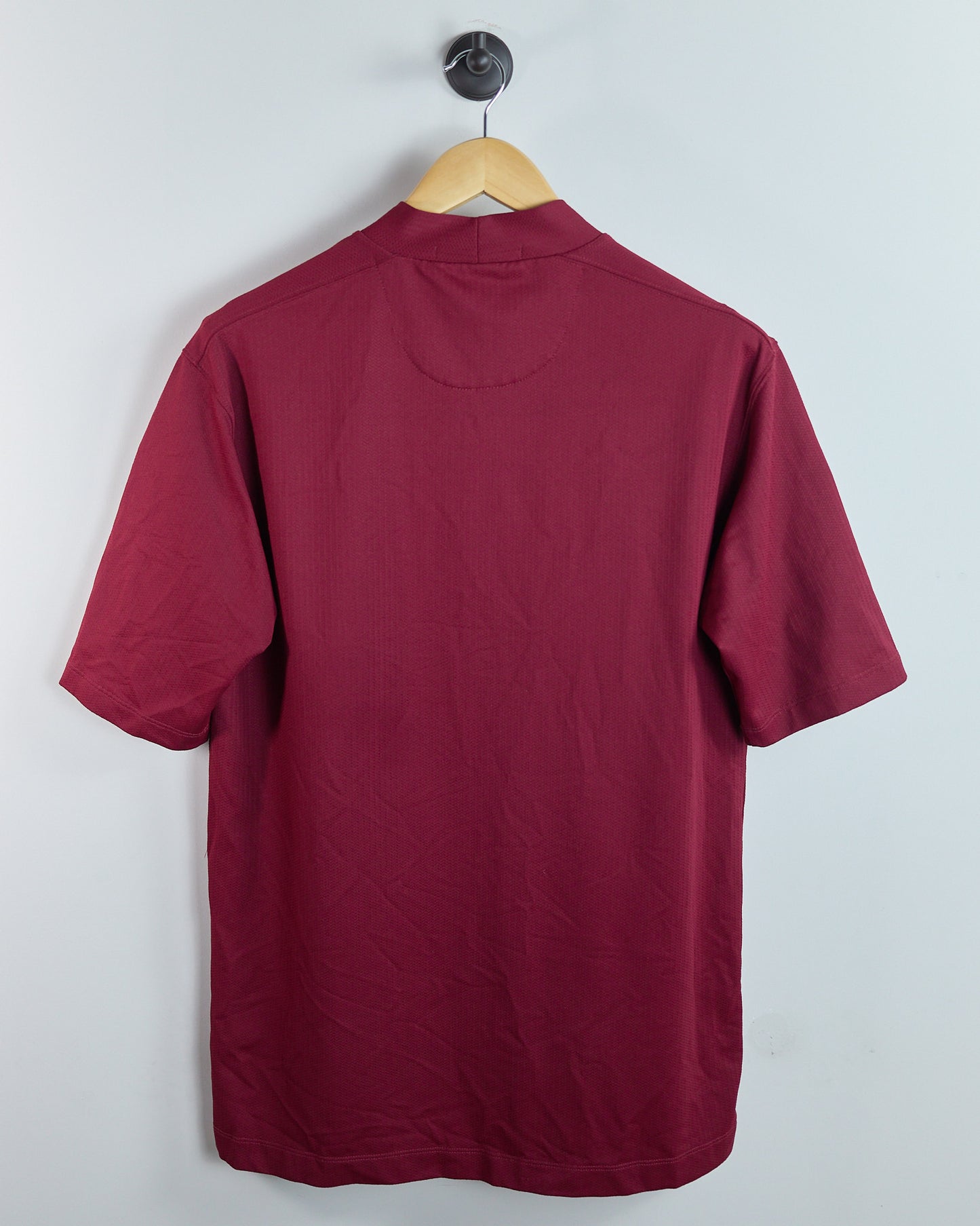 90s Nike Golf Tiger Woods Dark Red Short Sleeve Mock Neck (L)