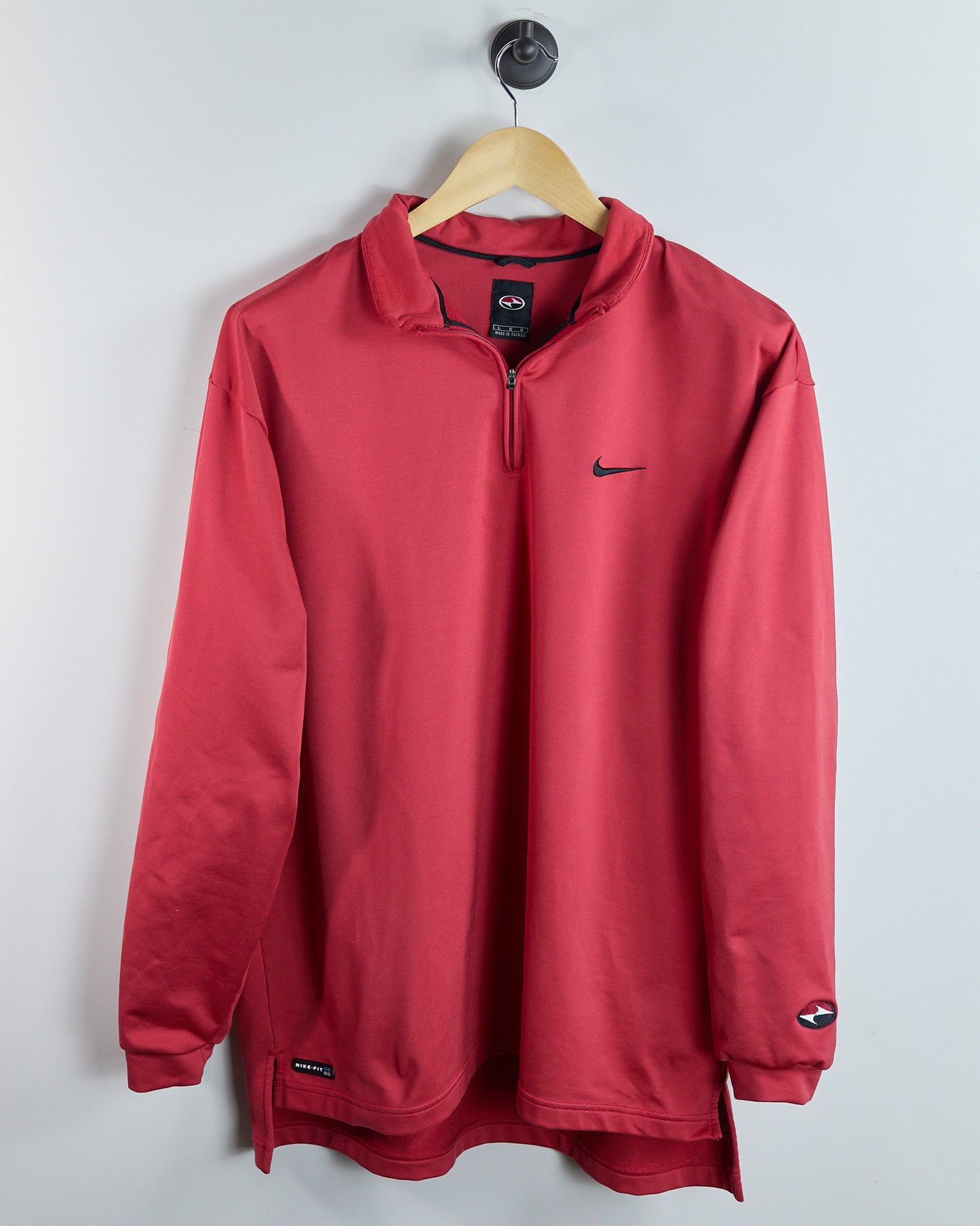 90s Nike Golf Tiger Woods Yin Yang Red Quarter Zip Jumper (L)